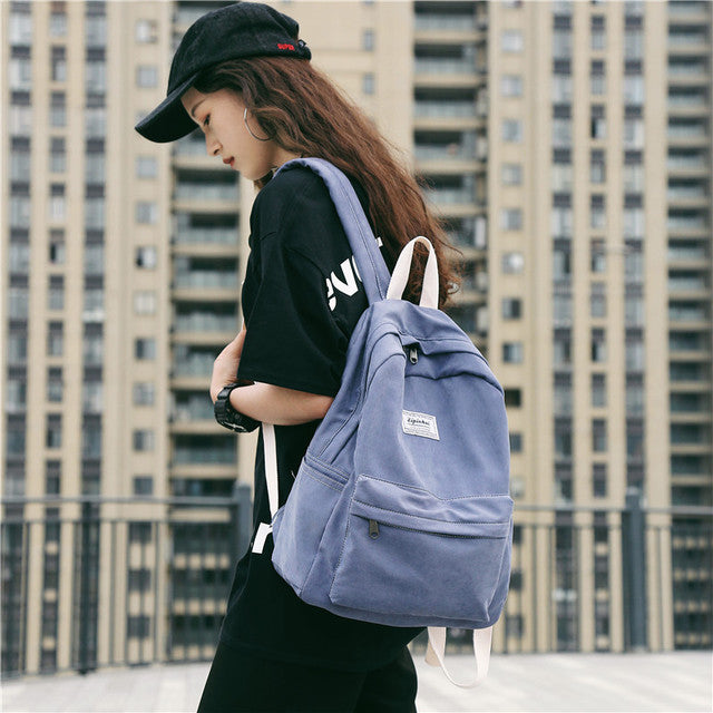 Simple Casual Schoolbag Backpack Laptop Bag Large Capacity Travel Bagpacks for Students Mens Womens