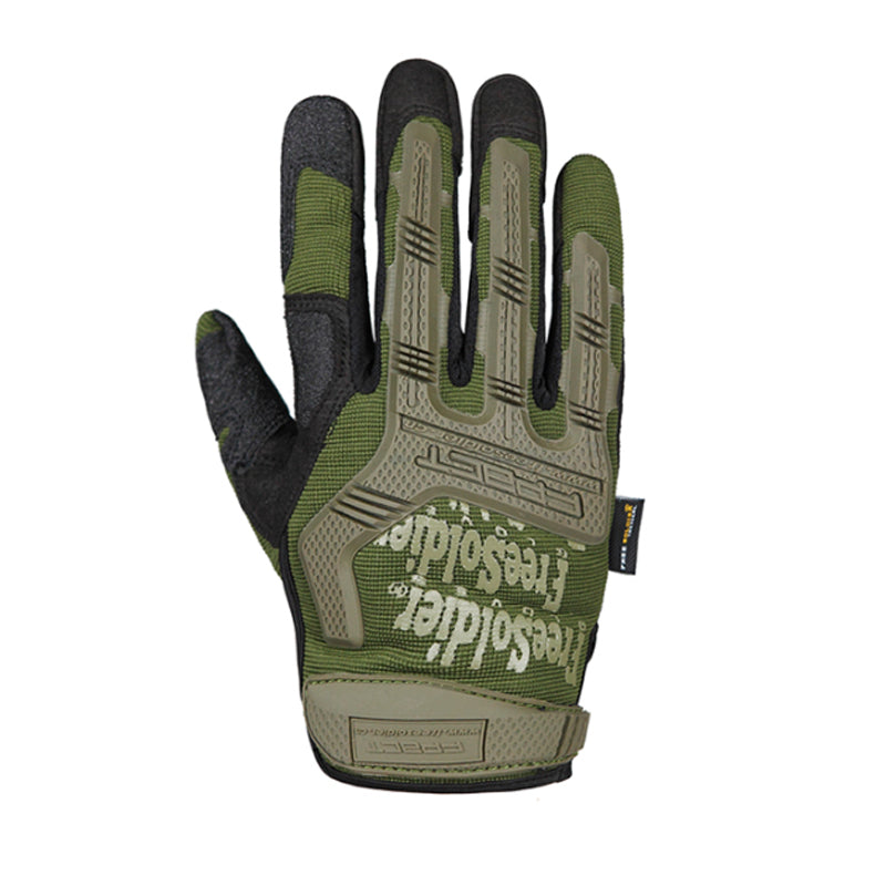 FREE SOLDIER 1Pair Full Finger Glove Army Green Tactical Gloves Elastic Slip Resistant Gloves For Outdoor Sports Cycling Riding Hunting
