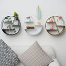 Iron Round Grid Shelf Shelves Combination Wall Hanging Rack Storage Bedroom Home Decorations