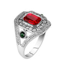 European And American Alloy Inlaid Satellite Stone White Diamond Silver Plated Ring