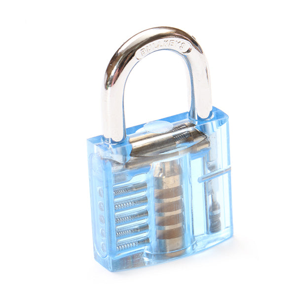 DANIU 5Pins Blue Transparent Pick Cutaway Visable Inside View Padlock Lock for Locksmith Practice Training