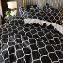 3 PCS Bedding Sets Plaid Printing Quilt Cover Pillowcase For Queen Size