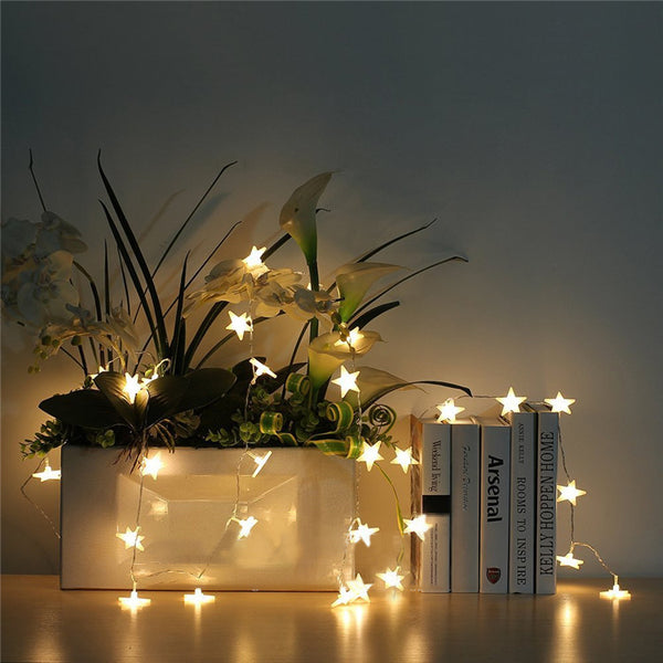KCASA 3M 30 LED Frosting Star String Lights LED Fairy Lights for Festival Christmas Halloween