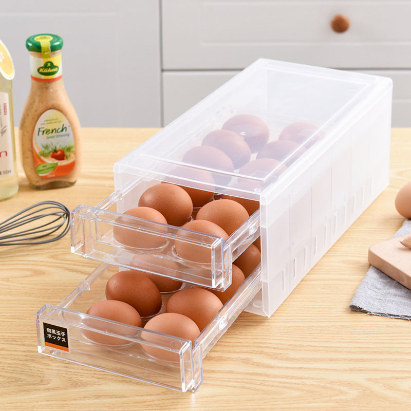 Draw Design Kitchen Egg Storage Rack Refrigerator Freezer Storage Box