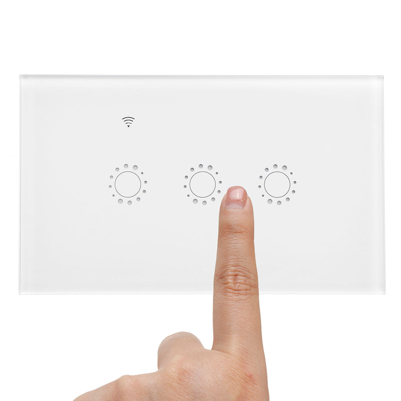 250V 10A 1/2/3 Gang Smart Touch Light Switch WiFi RF APP Remote Control US Plug Works with Alexa