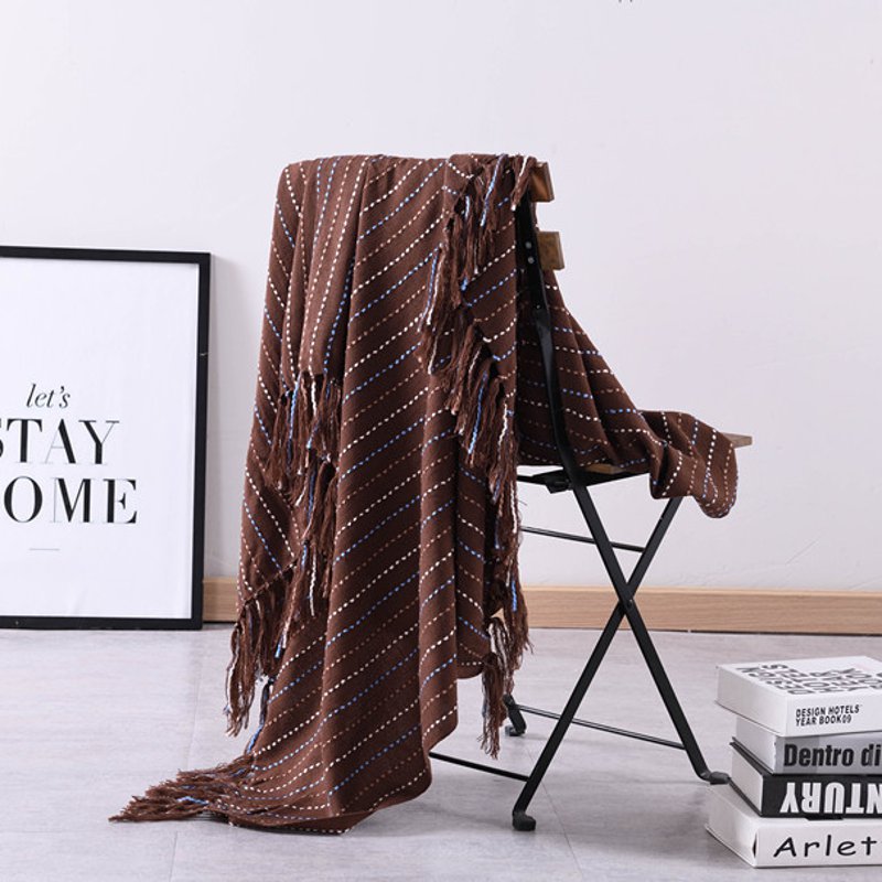 Soft Knitted Throw Blankets Bed Sofa Couch Decorative Fringe Waffle Pattern