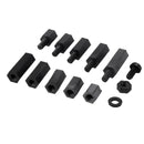 Suleve M3NH17 780Pcs M3 Nylon Screw Black Hex Screw Nut PCB Standoff Spacer Column Assortment Kit