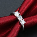 INALIS Zircon Platinum Plated Anniversary Jewelry Gift Finger Rings