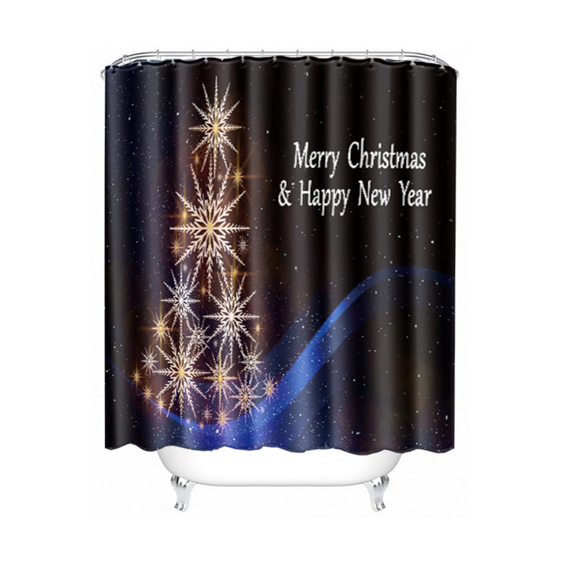 Bathroom Mat Merry Christmas Decoration Style Floor Mat Covered Toilet Lid Shower Curtain