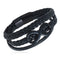 Stainless Steel Buckle Leather Alloy Black Plated 8 Word Imitation Leather Bracelet