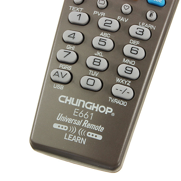 CHUNGHOP E661 6in1 Universal Learning Remote Control For TV CBL DVD AUX SAT AUD