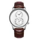 Fashion Dial Organ Stripe Two Creative Dial Leather Men Watch Classic Quartz Watch