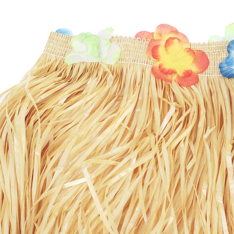 Tropical Table Skirt With Flowers Luau Tiki Hawaiian Party Grass Decorations