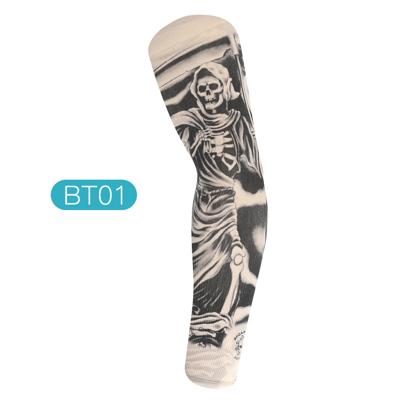Ice Silk Sunscreen Arm Sleeves Printing Outdoor Riding Flower Arm Tattoo Arm Fishing Sleeve
