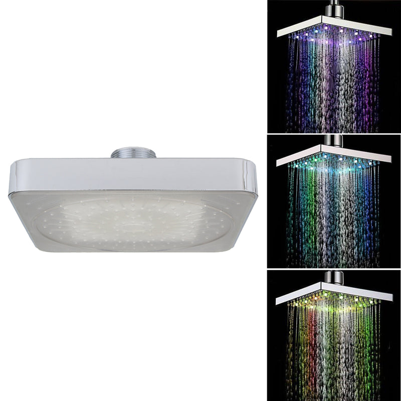 360 Adjustable Chrome Water Temperature Controlled Multi-Color LED Shower Head
