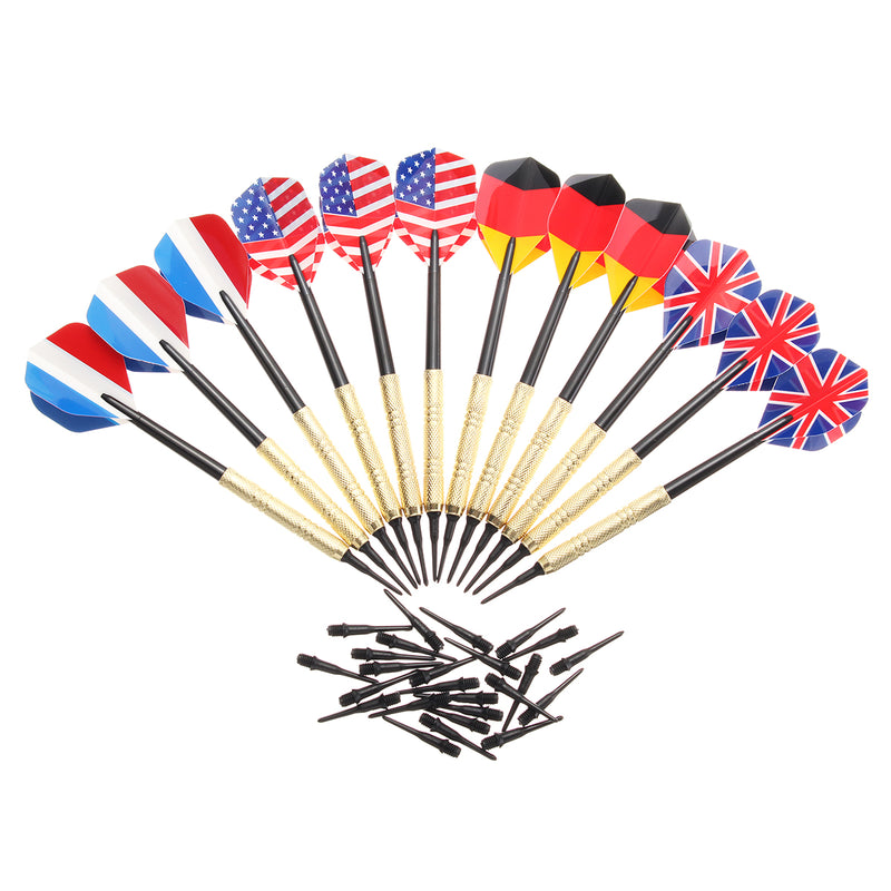12Pcs Professional National Flag Tail Darts 4 Kinds With 100 Extra Soft Tips