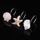 12Pcs/Pack Barthroom Shower Curtain Hooks Set for Shower Rod Beach Themed Starfish Shell Seashells Hook