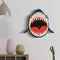 Creative Wooden Hang Clock Shark Shape Wall Watch Silent Mute Clock for Kids Bedroom Wall Decoration Wall Clock