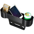 Carbon Fiber Plastic Car Seat Crevice Storage Organizer Caddy Catcher Box Seat Slit Pocket