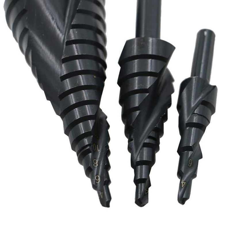 1PC/3PCS 4-32mm 4-20mm 4-12mm HSS Cobalt Step Drill Bit Nitrogen Spiral Grooved Hole Cutter
