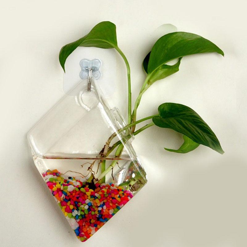 Creative Wall Hanging Transparent Glass Vase Fish Tank Hydroponic Living Room Home Decor