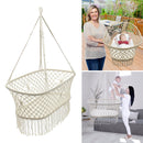 White Hanging Rope Macrame Hammock Chair Swing Baby Nursery Bassinet Cradle