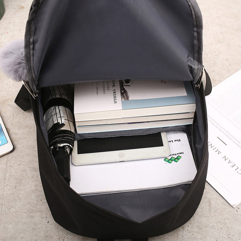 4 Pcs/Set Nylon Backpack Shoulder Bag Crossbody Bag Pencil Case Fashion Travel Laptop Bag Leisure Backpacks For Teenage Girls Cloud Print School Bag