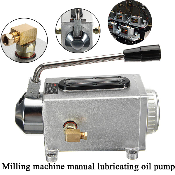 Y-8 Lubricating Manual Oil Pump Hand Lubrication 0.5L CNC 6mm Double Outlet Port