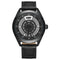WEIDE UV1701 Unique Design Men Wrist Watch Leather Strap Casual Style Quartz Watch