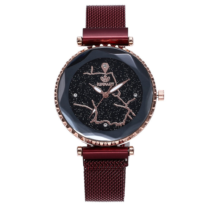 Luxury Simple Starry Sky Quartz Watch Crystal Lady Dress Fashion Women Watch