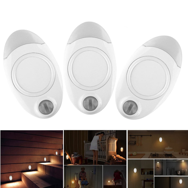 Mini Portable Wireless LED Night Light with Motion Sensor Battery Powered Pocket Wall Lamp Cabinet Stairs Night Lamp