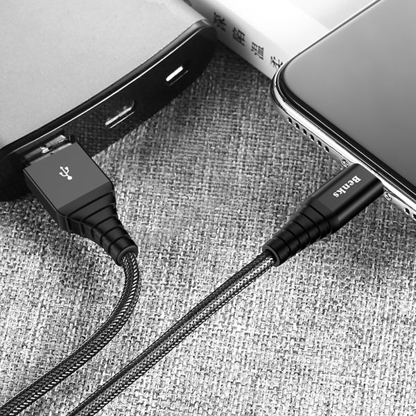 Benks 2.4A 1.2M Anti-break Lightning for Fast Charging Data Cable For iPhone iPad