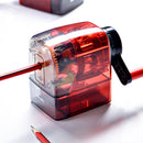 XIAOMI Ecosystem Deli 71152 Plastic Manual Pencil Sharpener Hand Crank Pencil Cutter Transparent Body Office School Students Stationery Supplies