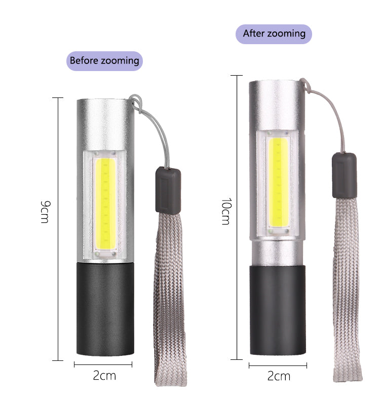 XANES 1463-COB 3Modes Zoomable USB Rechargeable LED Flashlight Suit