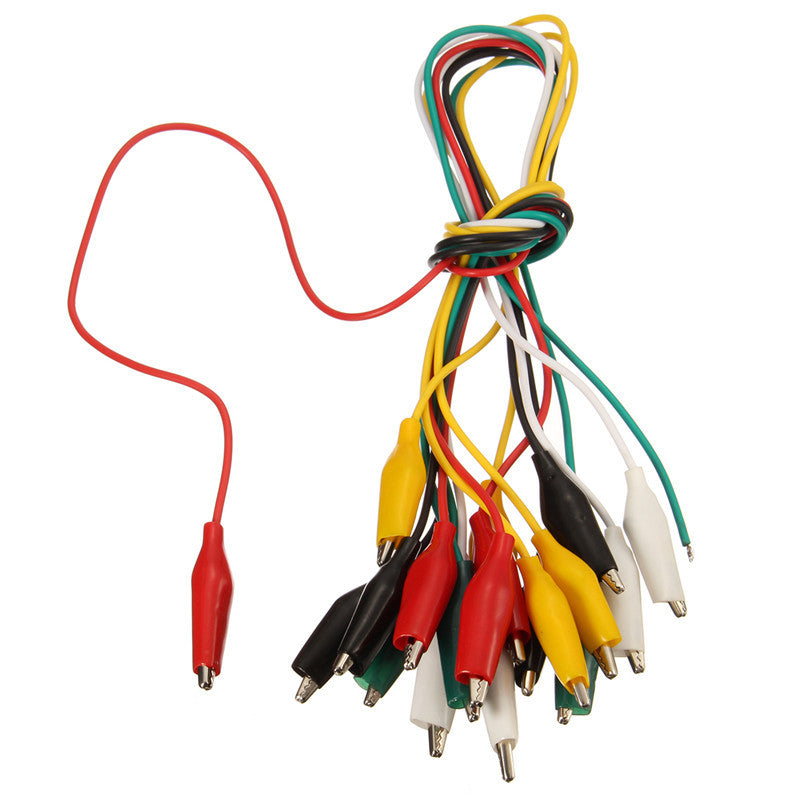 DANIU 42cm 10pcs Alligator Clips Electrical DIY Test Leads Alligator Double-ended Crocodile Clips