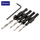 Drillpro DB-C2 4pcs Carpentry Countersink Drill Bit Set Woodworking Tools