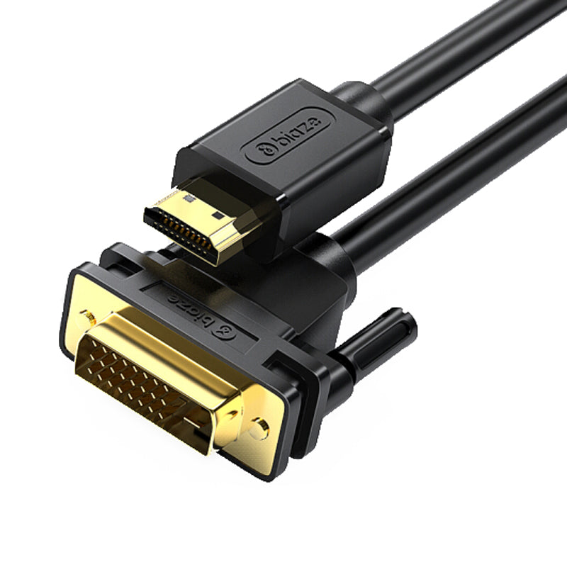 Biaze HD to DVI(24+1) Bidirectional Transfers Gold Plated Connector Adapter Video Cable for HDTV PC Projector Monitor