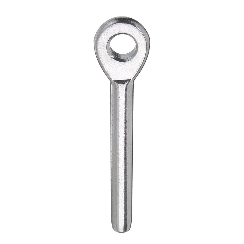 3mm 316 Marine Grade Polished Stainless Steel Swage Eye Terminal Steel Wire Rope Eyelet
