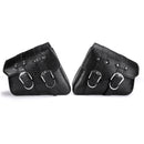 Left/Right PU Leather Motorcycle Saddlebags Luggage Saddle Pannier Bag Black Universal