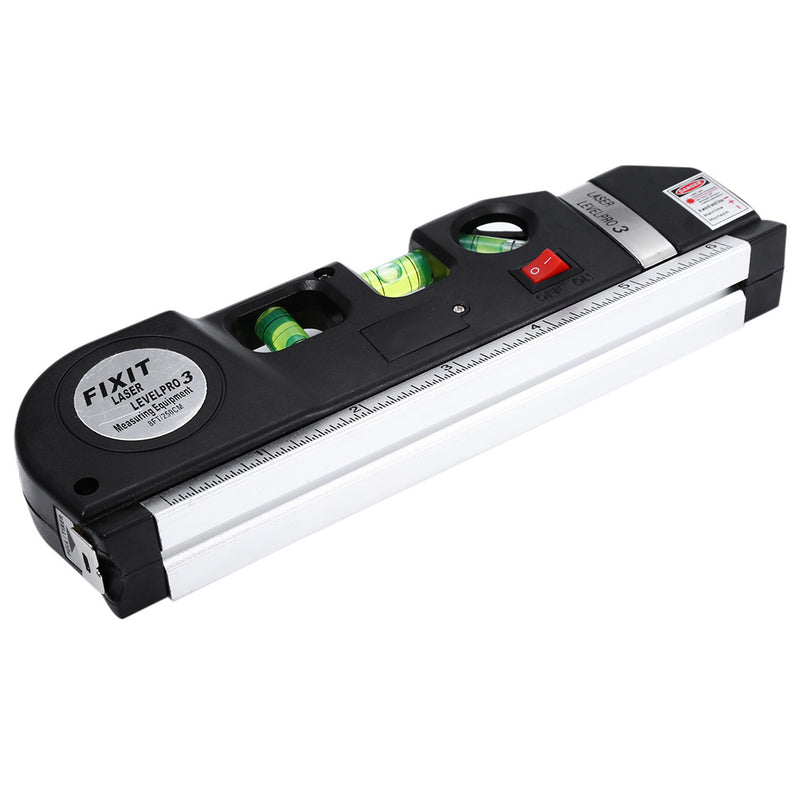 Loskii DX-013 Multipurpose Laser Level Horizontal Vertical Measure Tape Aligner Ruler 3 Bubbles