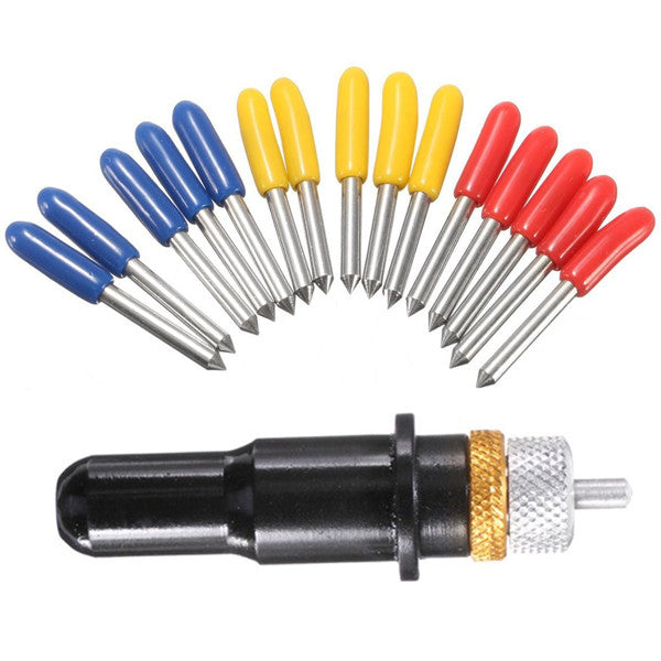 12mm Black Cutting Plotter With 5pcs Blades 30/45/60 Degree for Roland Vinyl Cutter Blade Holder