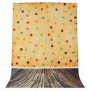 5x7FT Vinyl Cute Yellow Colorful Dot Wood Floor Photography Backdrop Background Studio Prop