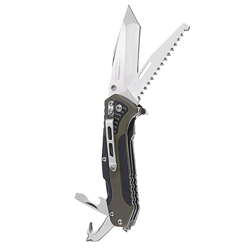 Sanrenmu Multifunctional Tools Folding Pocket EDC Camping Survival Tools Rope Cutter Glass Hammer Screwdriver Bottle Opener