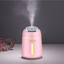 QW-Q008 Portable Air Humidifier 330ML 3 in 1 USB Car Mist Humidifier Office Desktop Air Purifier Refresher with USB Fan and LED Light for Office Car Bedroom Hotel Travelling