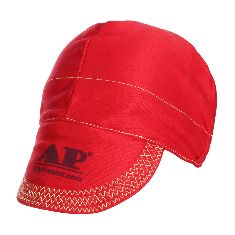 Universal Elastic Welding Flame Retardant Cloth Hat Cap Head Protect -RED