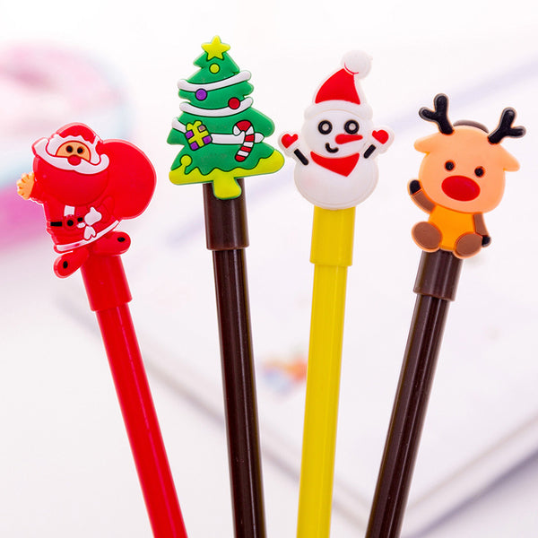 Creative Cartoon Christmas Series Gel Pen Students Writing Pen Black Ink Signing Pen Christmas Tree Santa Claus Stationery Supplies