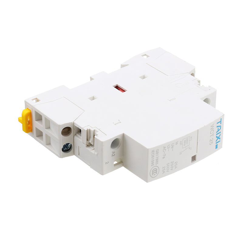 TAIXI 25A 1NO/2NO AC Contactor 24~220V 50/60HZ Din Rail Household AC Modular Contactor
