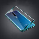 Bakeey 360 Magnetic Adsorption Metal Tempered Glass Flip Protective Case for OnePlus 7 PRO