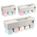 Toothbrush Holder Toothpaste Squeezer Stand Organizer Plastic Bathroom Storage Rack Set