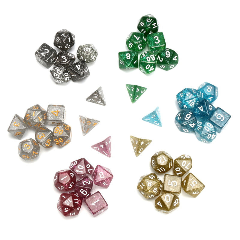 42Pcs Polyhedral Dice Set D20 D12 D10 D8 D6 D4 Games With Bag Velvet Pouches